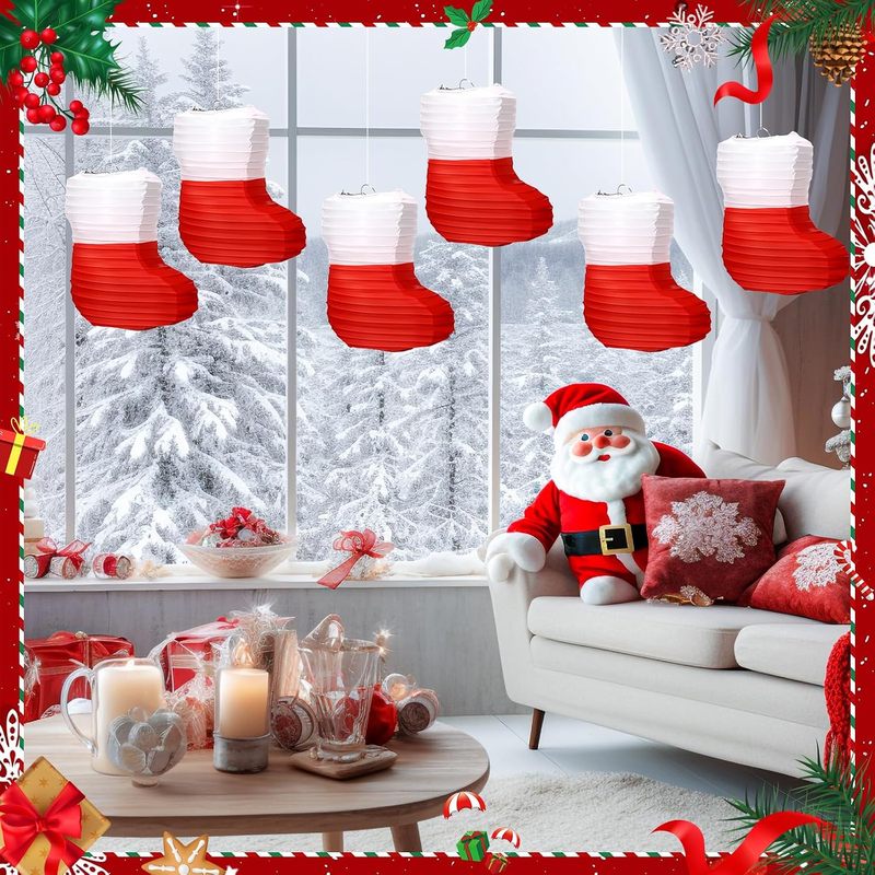Christmas Stocking Hanging - 1 Buah Lentera Kertas Natal, Lentera
