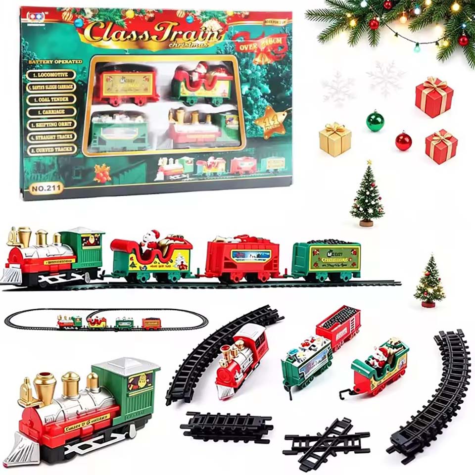 Christmas Tree Artificial - Set Kereta Api Listrik Natal yang