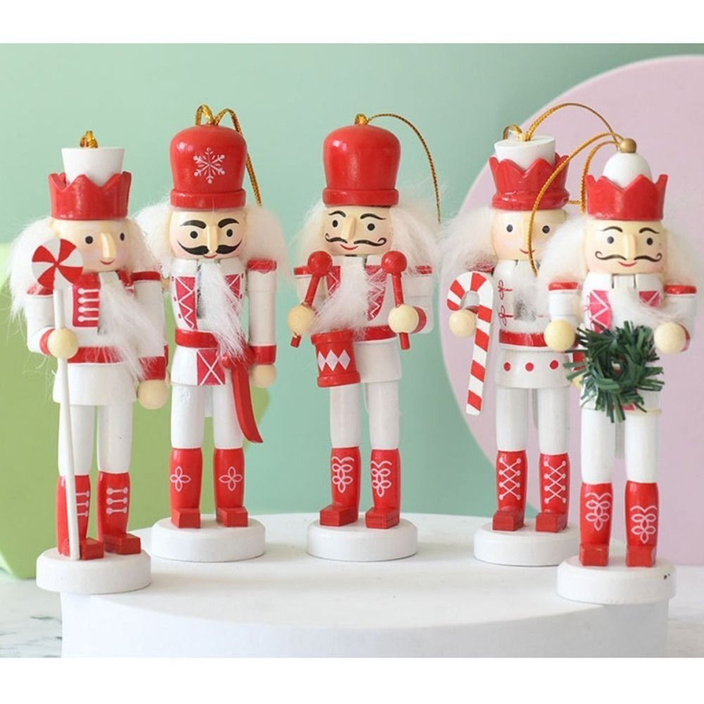Nutcracker Figurine - 5 buah Boneka Tentara Natal Lukis,