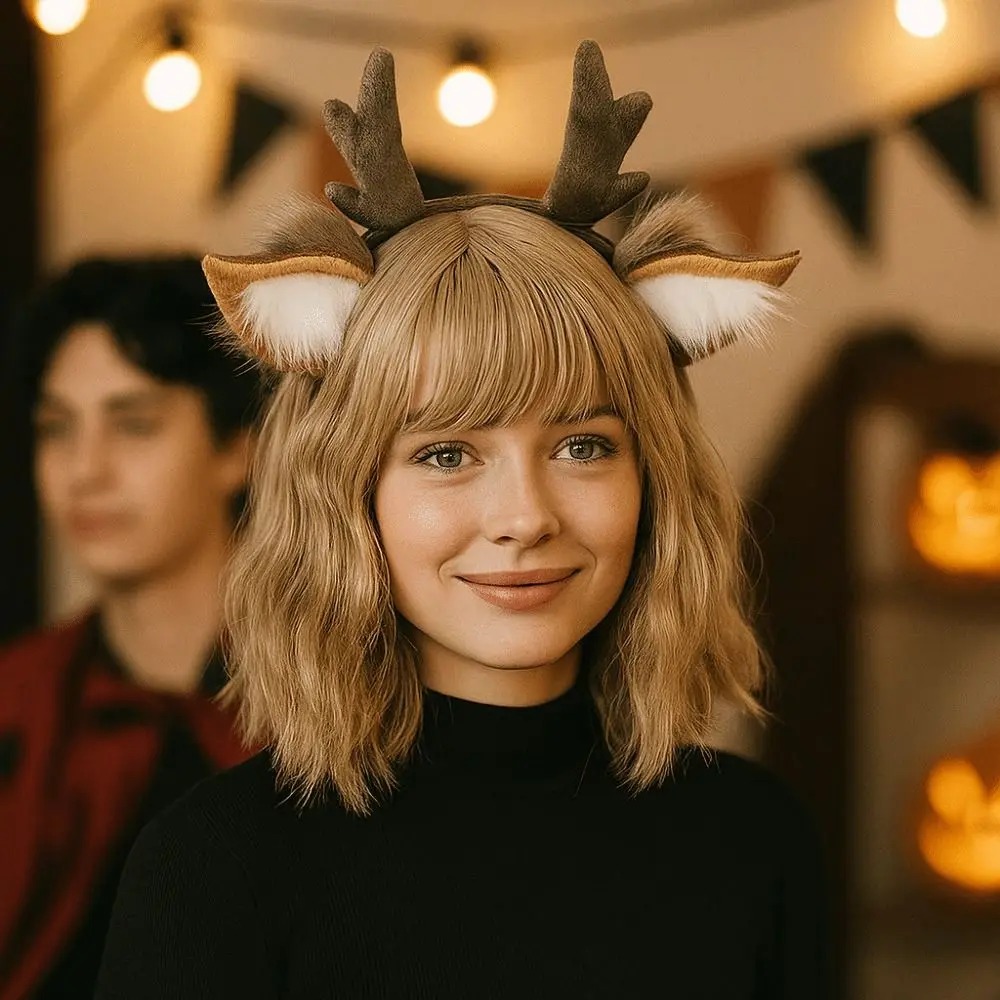 Bando Tanduk Rusa Bulu Lembut, - Reindeer Antlers Headband ulasan dan harga