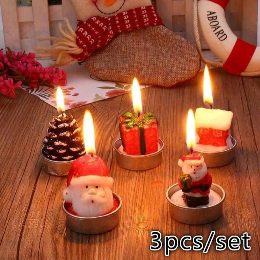 3 Buah Set Lilin Dekoratif Nat - Holiday Candle Set ulasan dan harga
