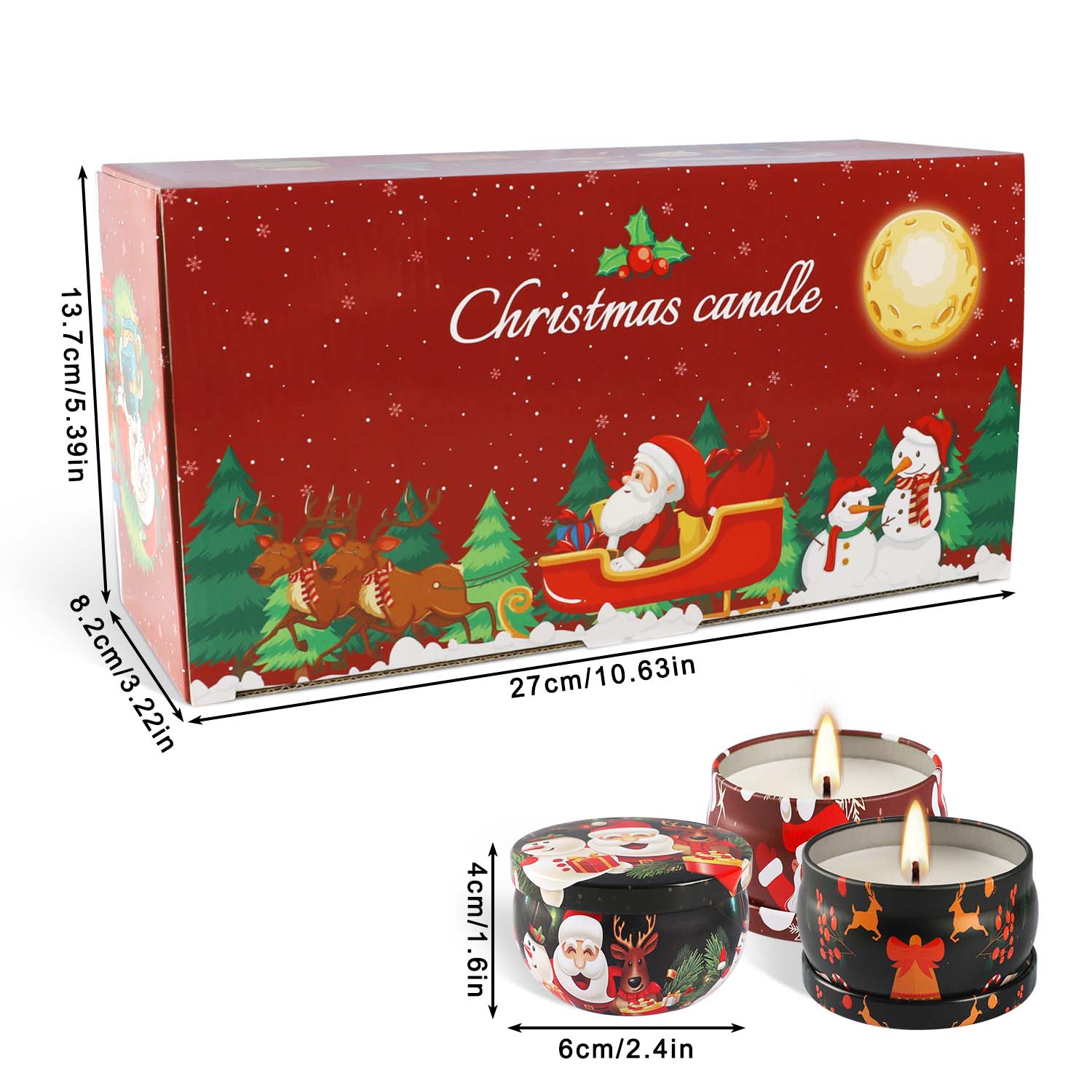 Set Lilin Aroma Natal 16-Poton - Holiday Candle Set ulasan dan harga